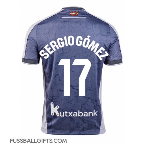 Real Sociedad Sergio Gomez #17 Fußballbekleidung Auswärtstrikot 2025-26 Kurzarm